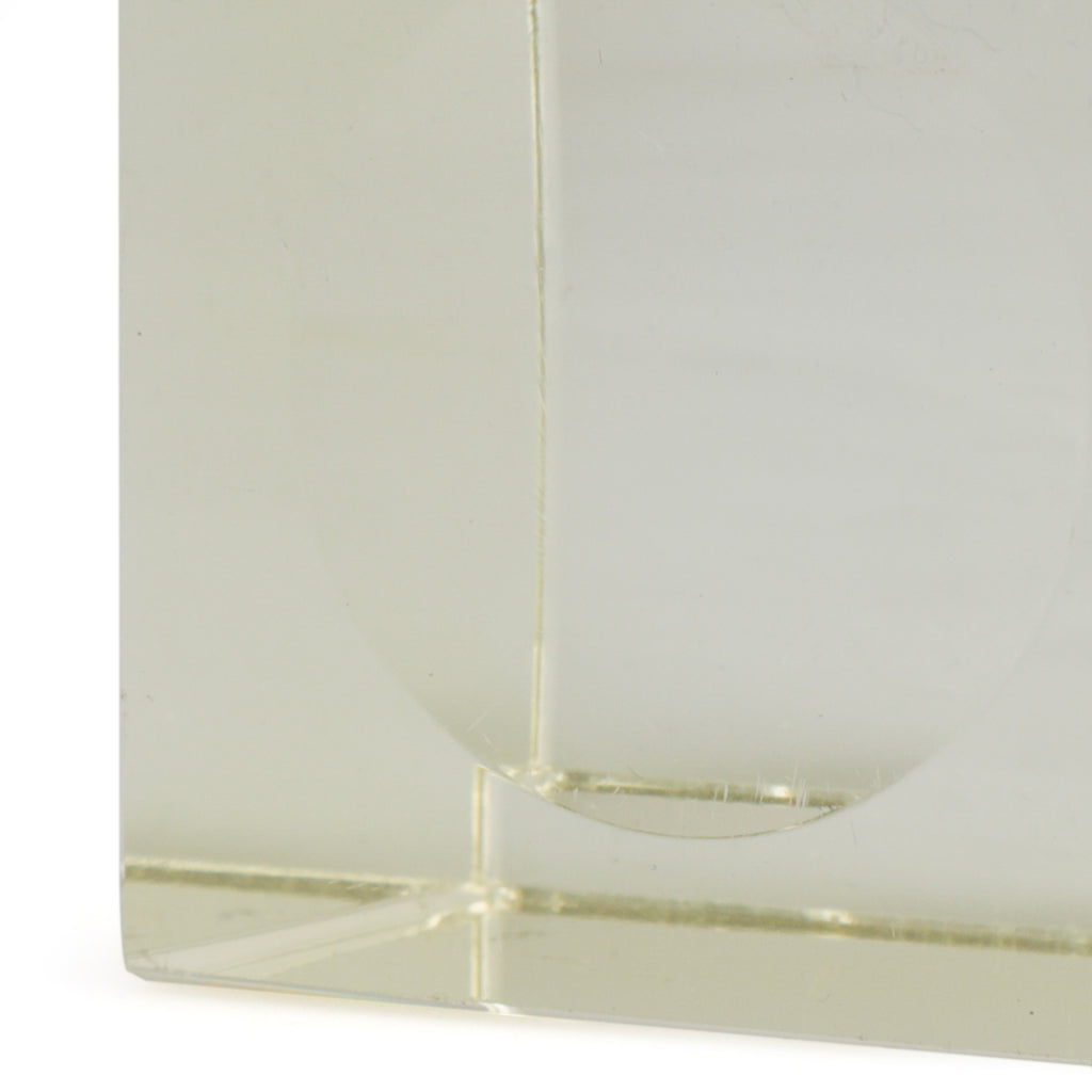 Miniature Amber Glass Cube Paperweight (A+D)