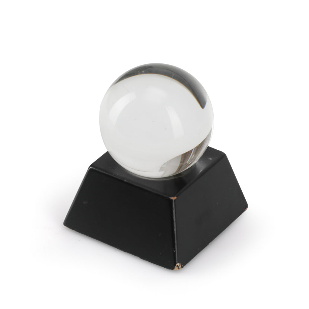 Glass Paperweight on Black Base (A+D)
