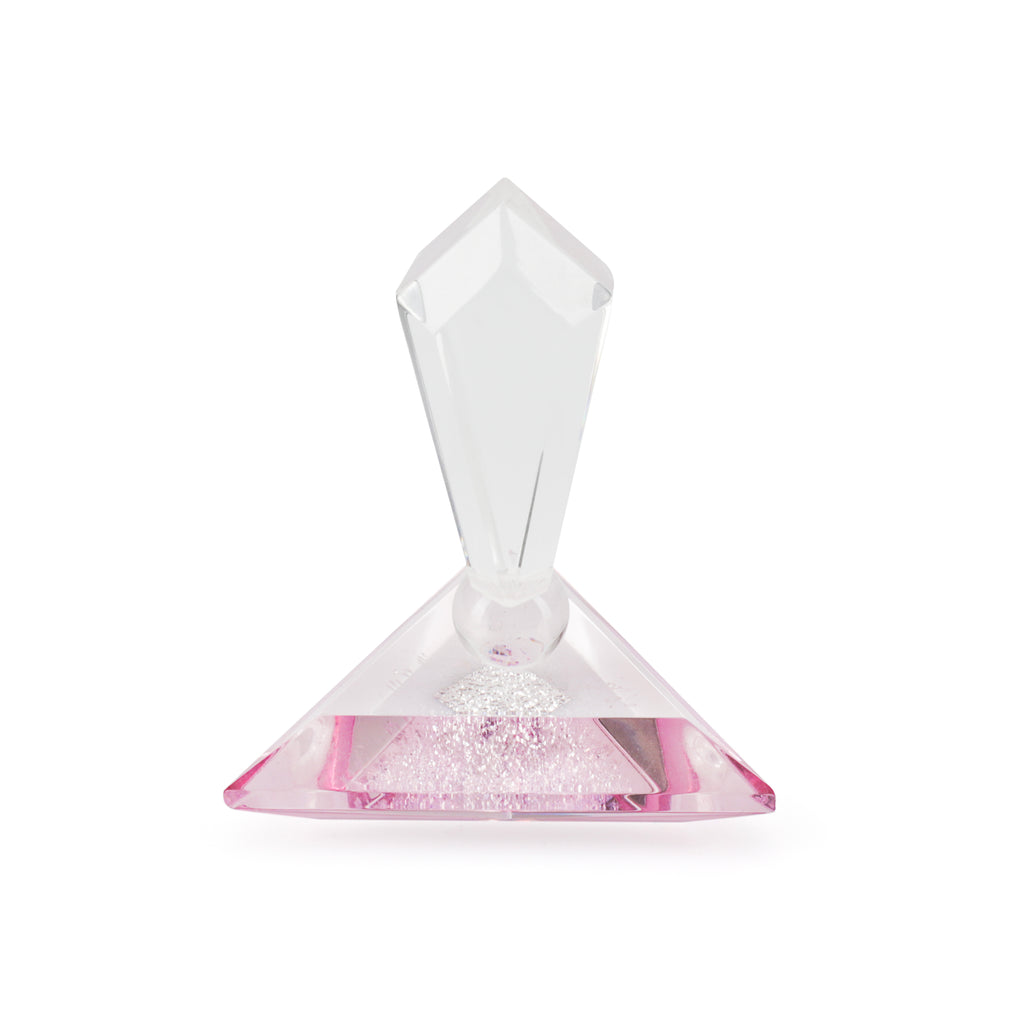 Pink Glass Triangular Sculpture (A+D)
