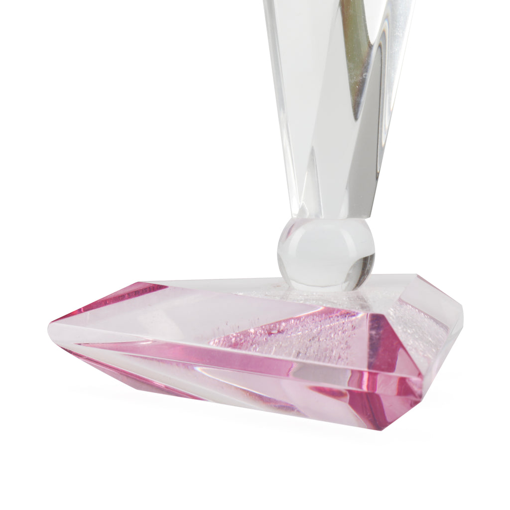 Pink Glass Triangular Sculpture (A+D)