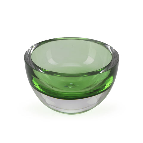 Thick Green Glass Bowl (A+D)