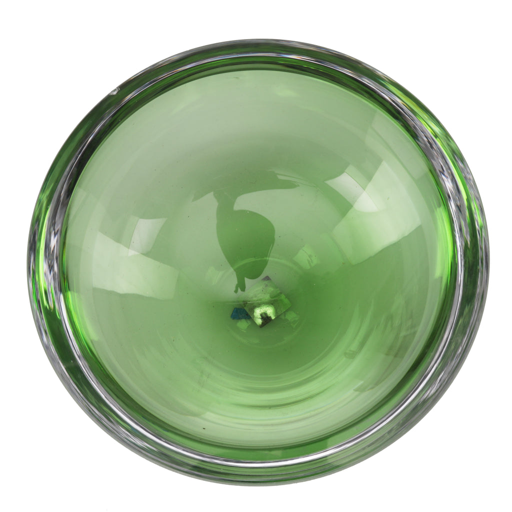 Thick Green Glass Bowl (A+D)