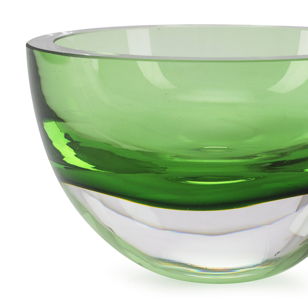 Thick Green Glass Bowl (A+D)