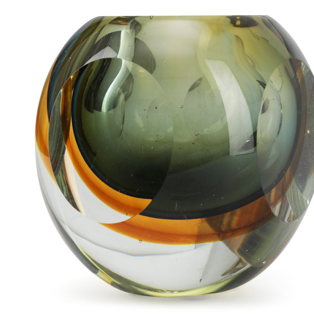 Green / Orange Ball Vase (A+D)