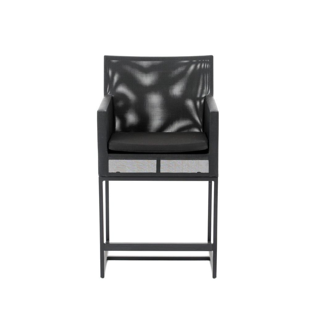 Black Mesh Patio Chair Stools