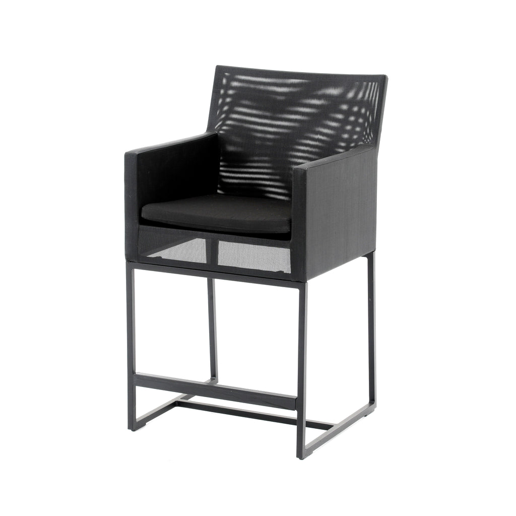 Black Mesh Patio Chair Stools