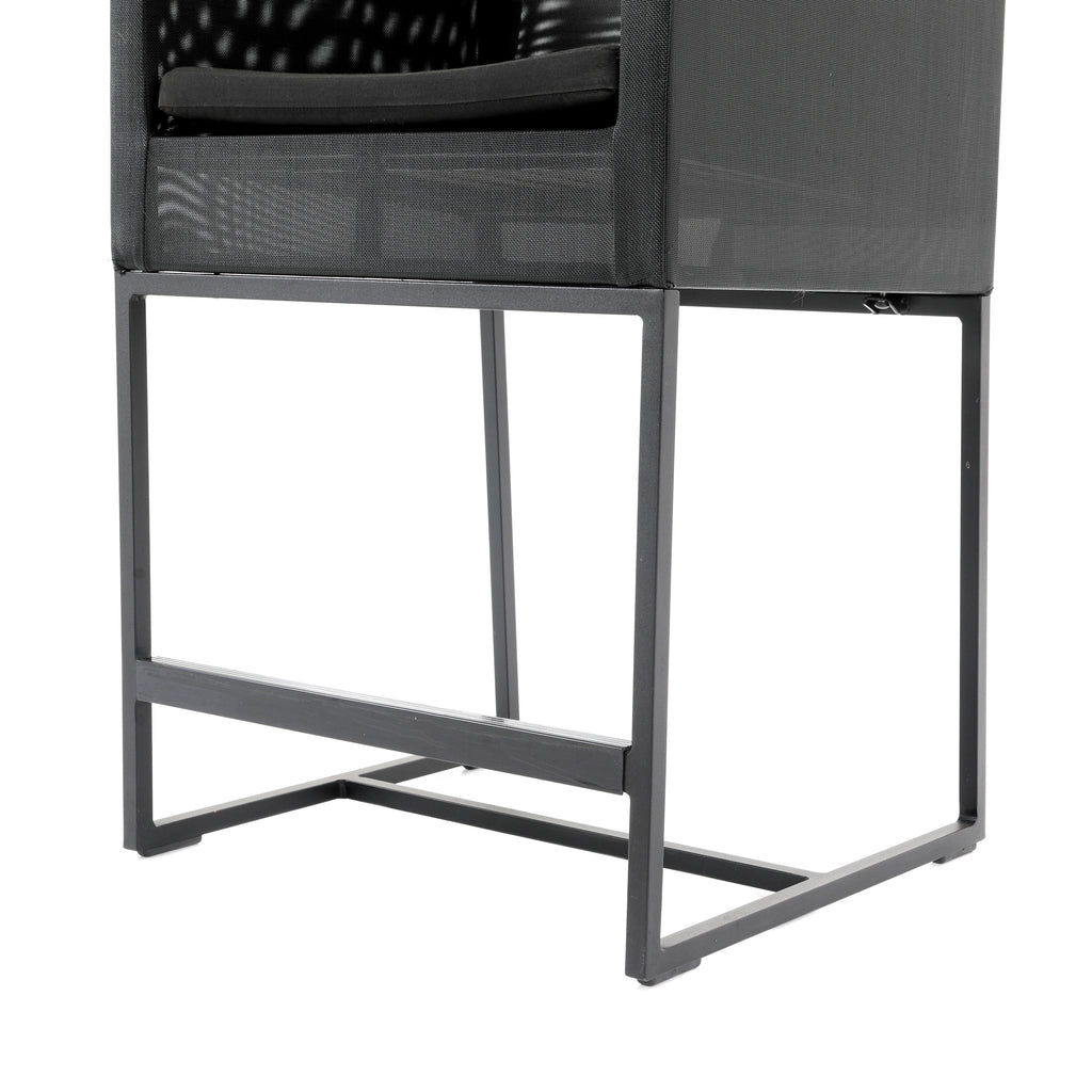 Black Mesh Patio Chair Stools