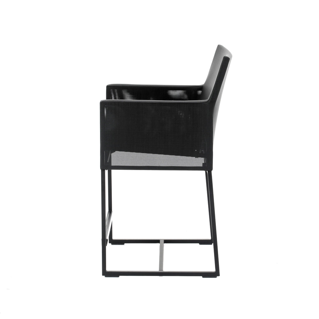 Black Mesh Patio Chair Stools