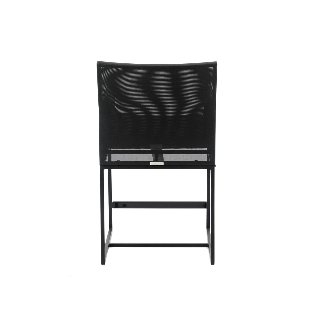Black Mesh Patio Chair Stools