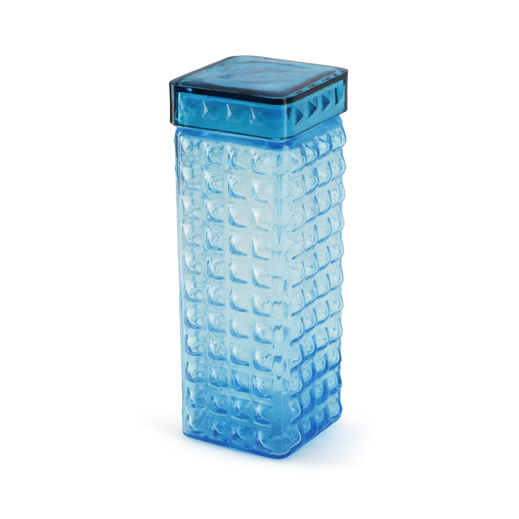 Blue Rectangular Glass Jar (A+D)