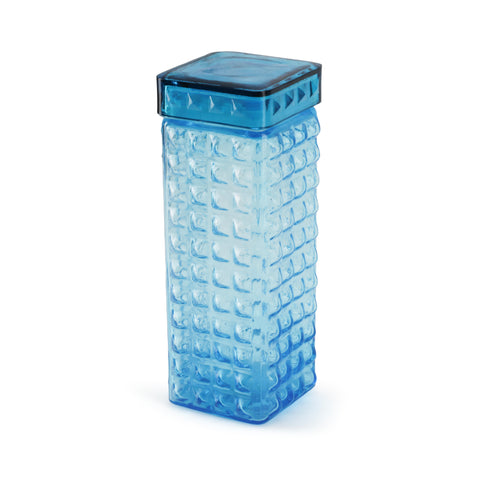 Blue Rectangular Glass Jar (A+D)