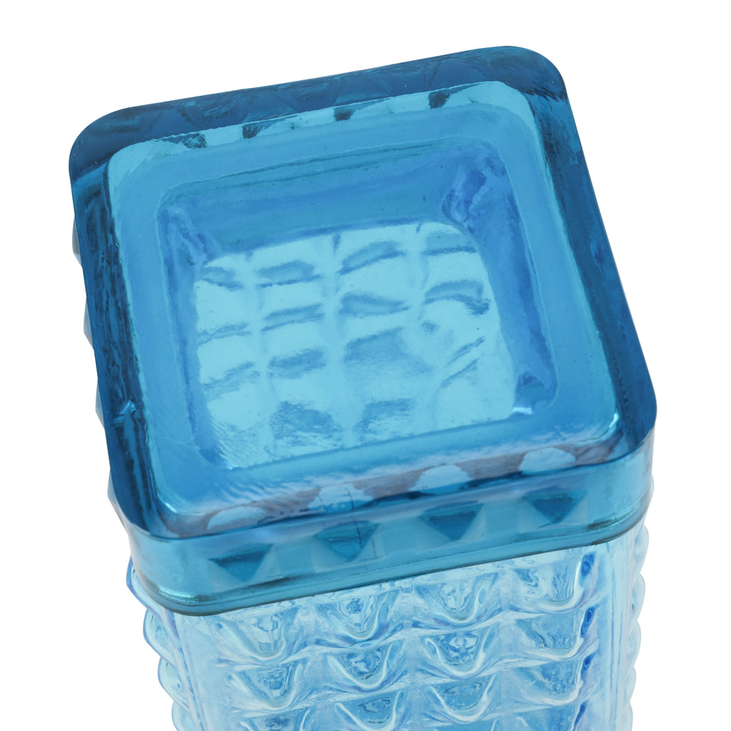 Blue Rectangular Glass Jar (A+D)