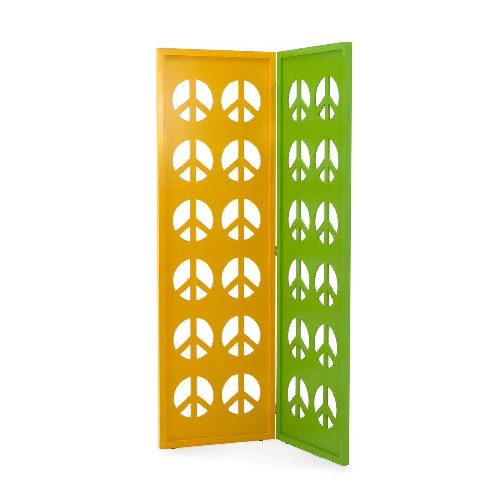 Peace Sign Screen Divider - Yellow / Green