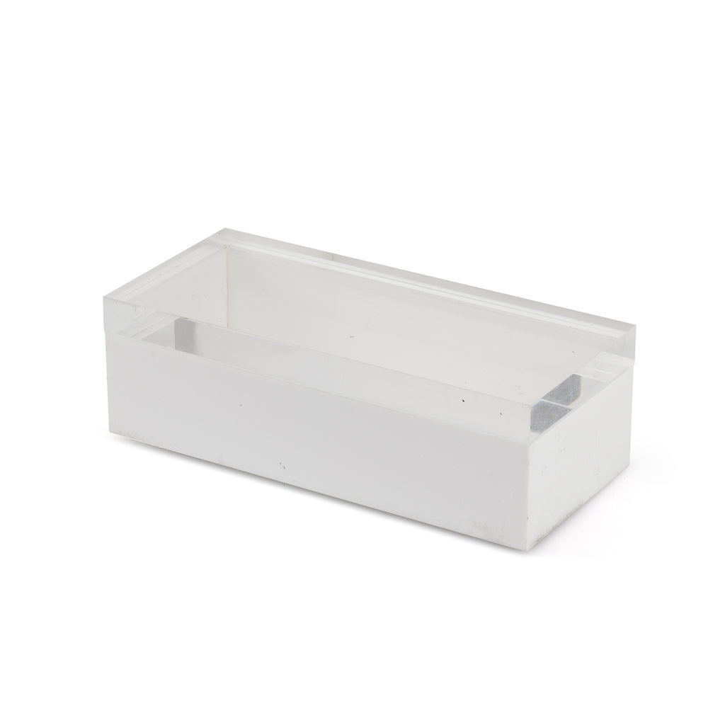 Long White Acrylic Box w/ Transparent Lid (A+D)