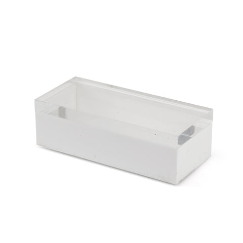 Long White Acrylic Box w/ Transparent Lid (A+D)