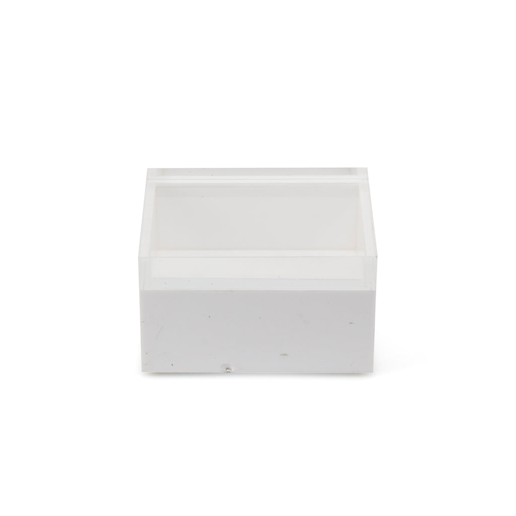 Small White Acrylic Box w/ Transparent Lid (A+D)