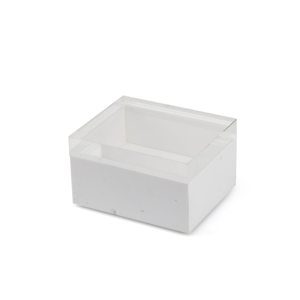 Small White Acrylic Box w/ Transparent Lid (A+D)