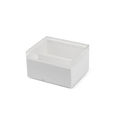 Small White Acrylic Box w/ Transparent Lid (A+D)