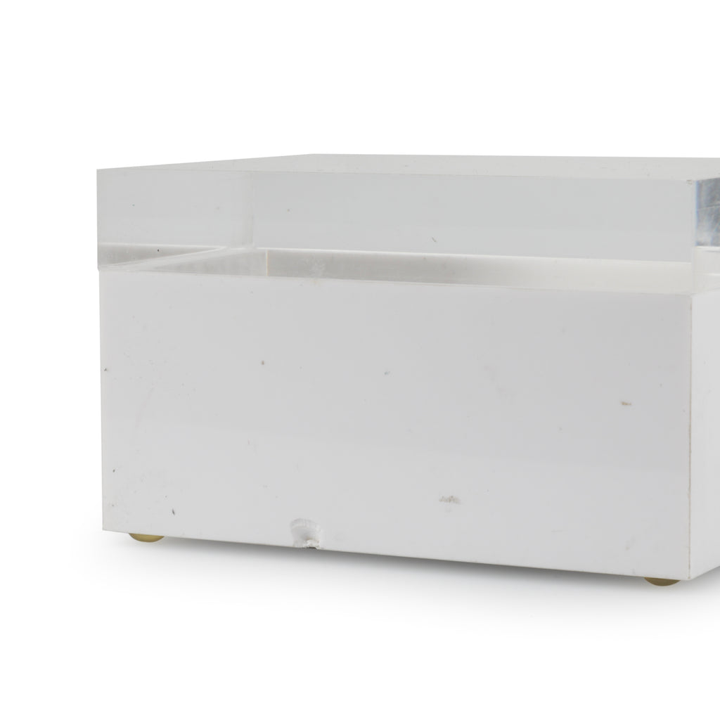 Small White Acrylic Box w/ Transparent Lid (A+D)