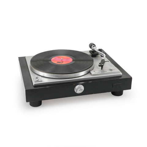 Silver Turntable w/ Black Wood Frame