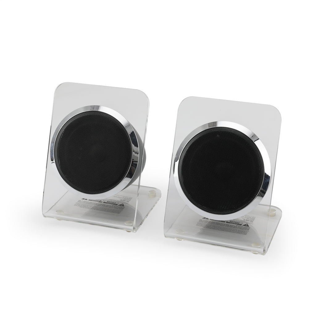L Shaped Lucite Speakers (Pair)