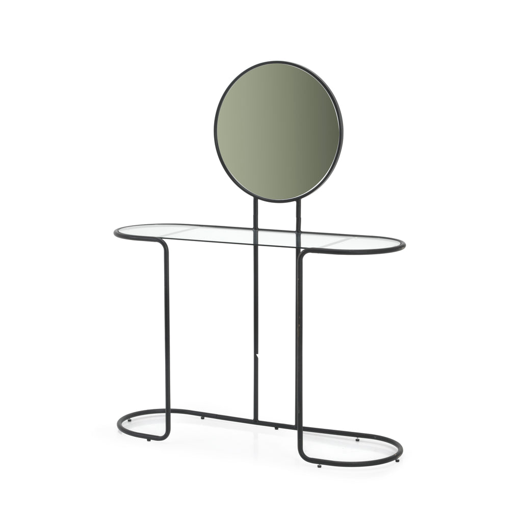 Thin Black Metal / Glass Vanity