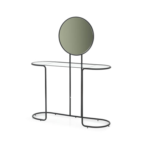 Thin Black Metal / Glass Vanity