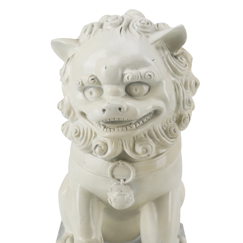 White Foo Dog Statue w/ Lucite Base (A+D)