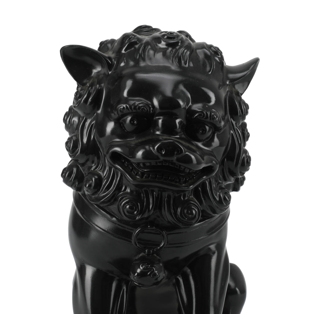 Black Foo Dog Statue w/ Lucite Base (A+D)