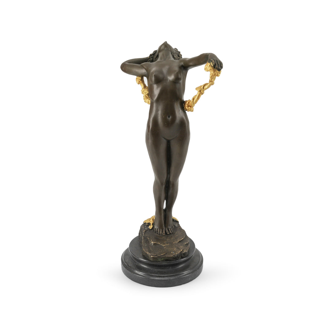 Solid Metal Bronze / Gold Female Sculpture (A+D)