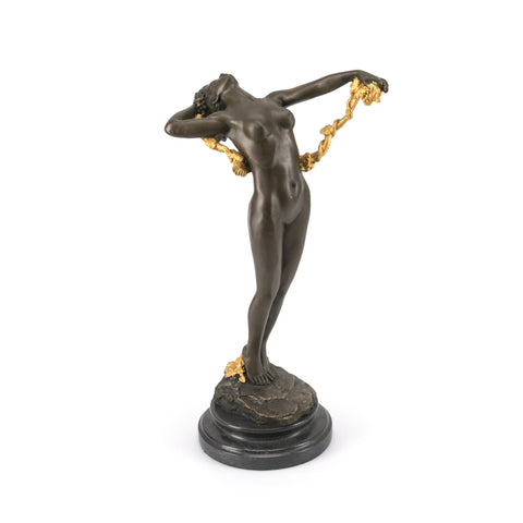 Solid Metal Bronze / Gold Female Sculpture (A+D)