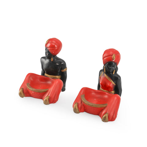 Red & Black Genie Ashtray Bookends