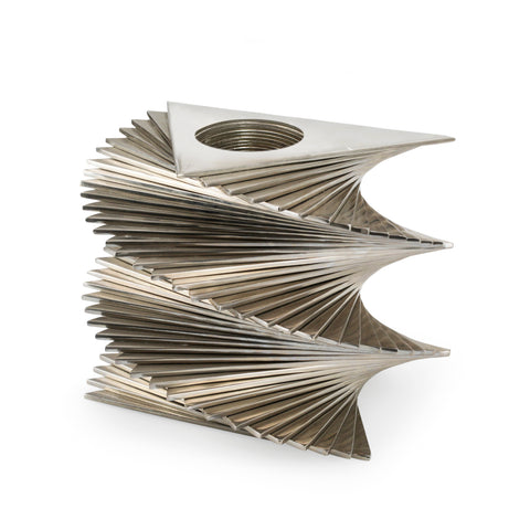 Chrome Spiral Triangle Table Sculpture (A+D)