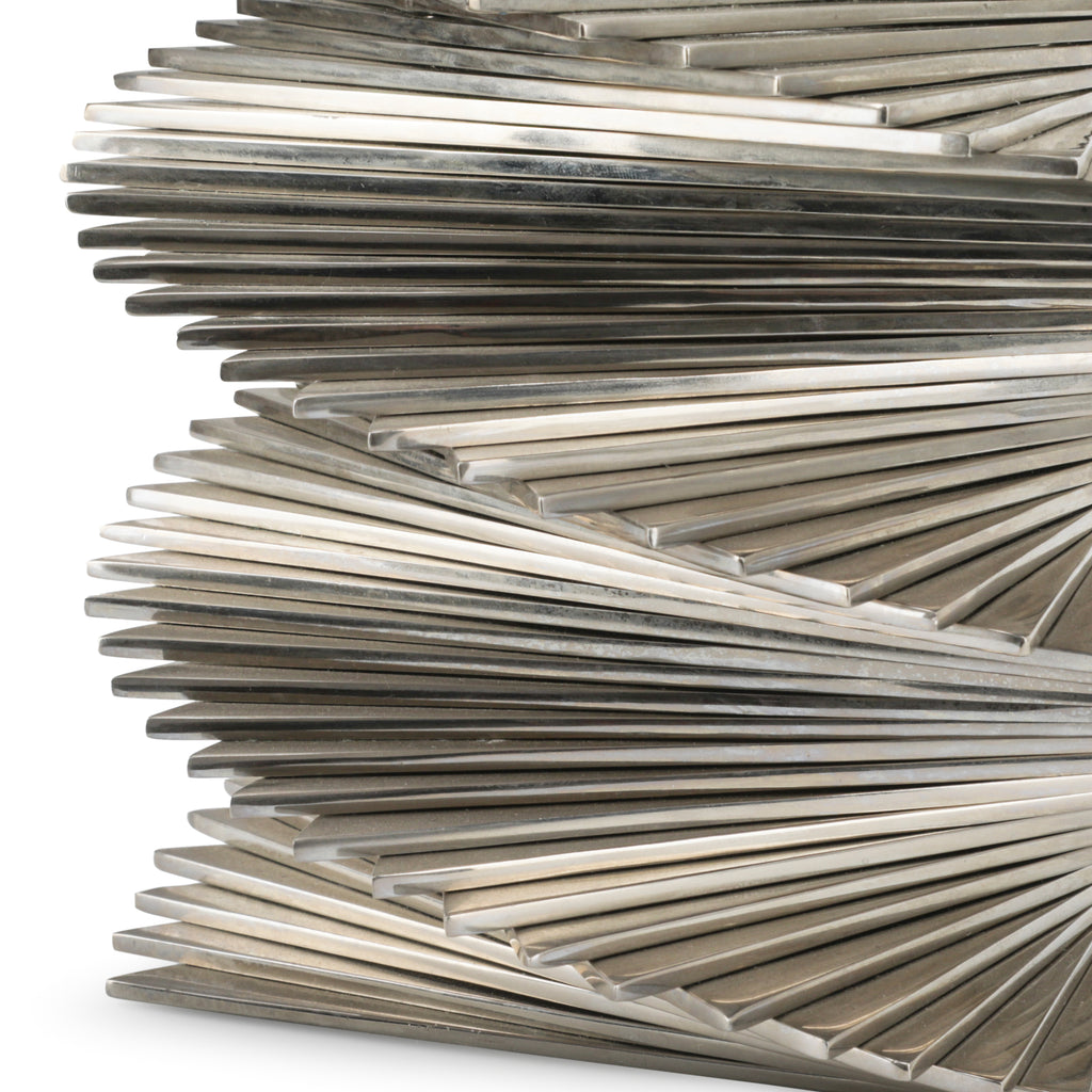 Chrome Spiral Triangle Table Sculpture (A+D)