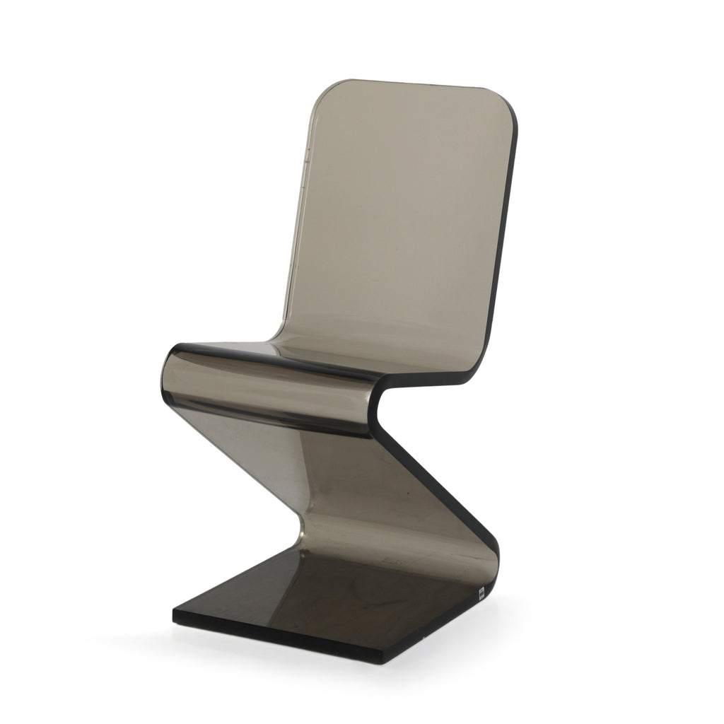 Smokey Lucite Zig Zag Chair