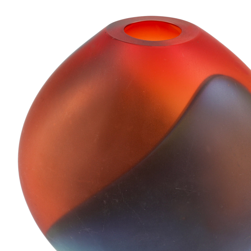 Multi-Colored Glass Ombre Round Vase (A+D)