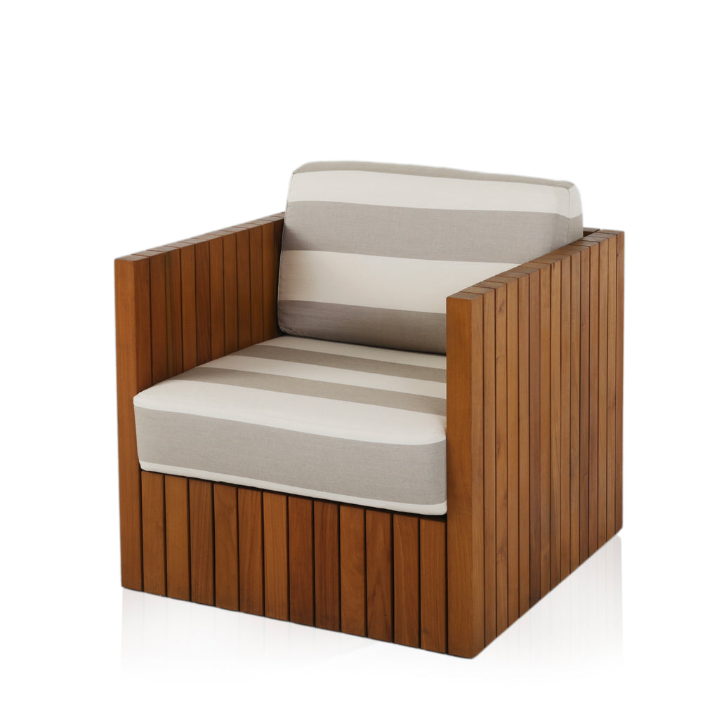 Teak Striped Zen Lounge Chair