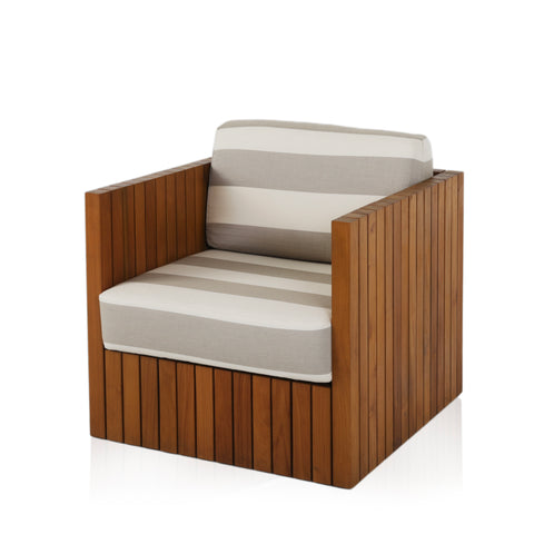 Teak Striped Zen Lounge Chair