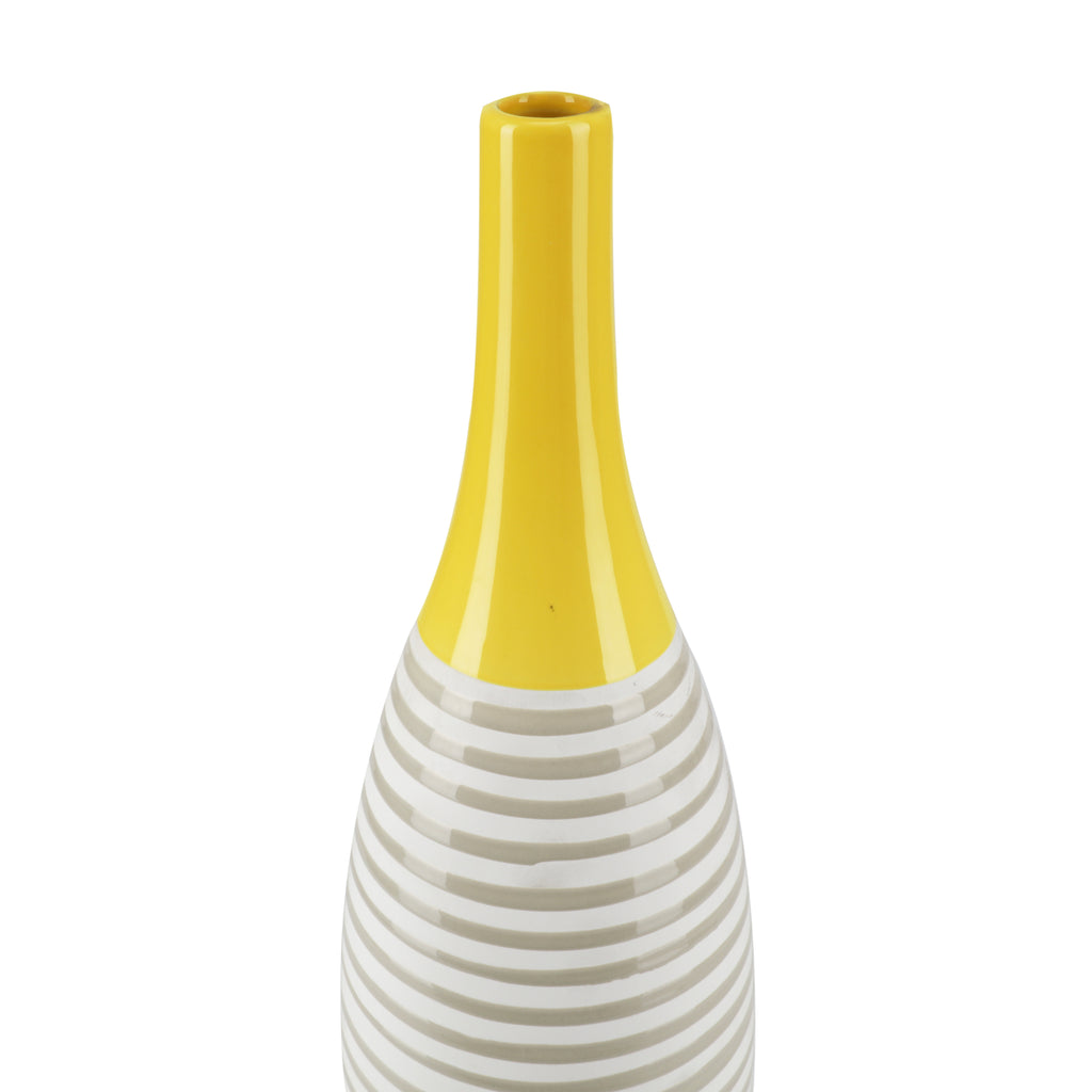 Yellow Tipped Striped Vase (A+D)