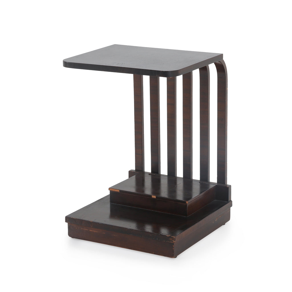 Dark Wood Slatted Side Table