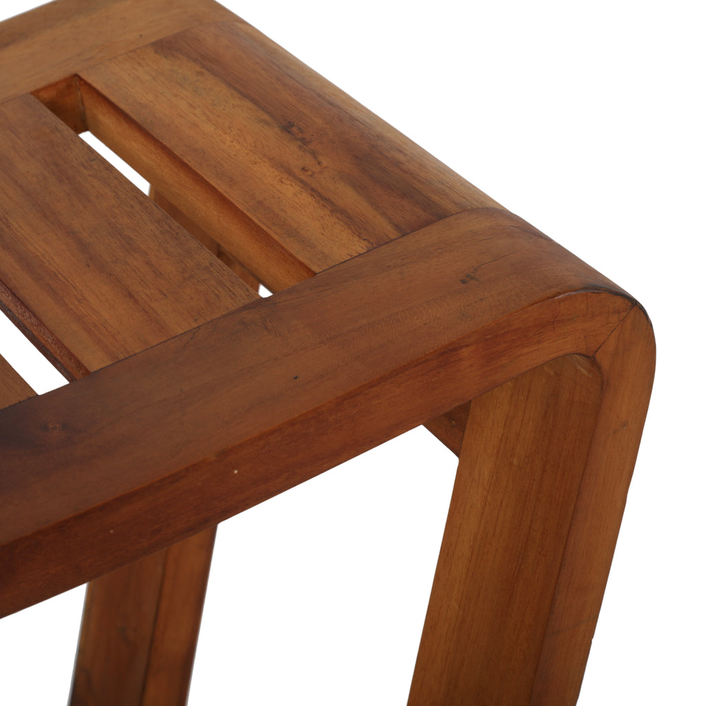 Slatted Small Outdoor Side Table / Bench