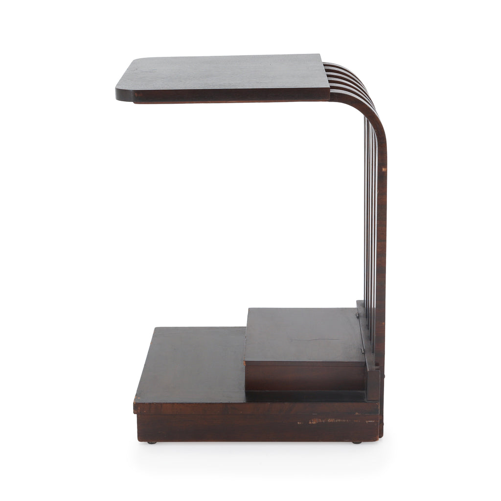 Dark Wood Slatted Side Table