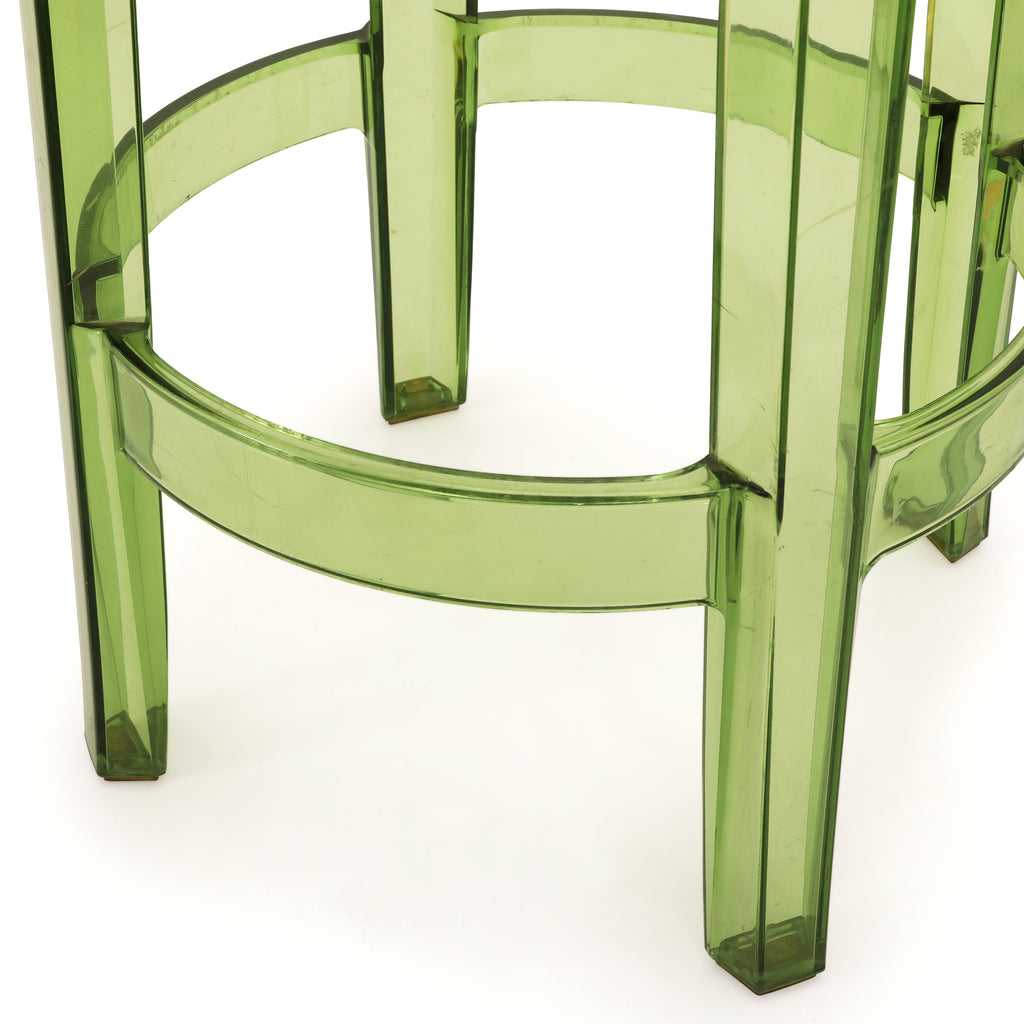 Green Lucite Kartell Ghost Stool