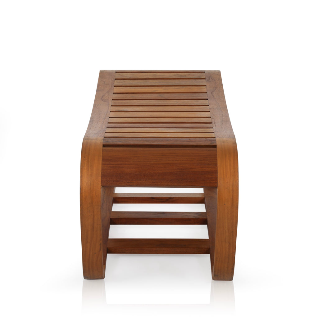 Slatted Long Outdoor Side Table / Bench