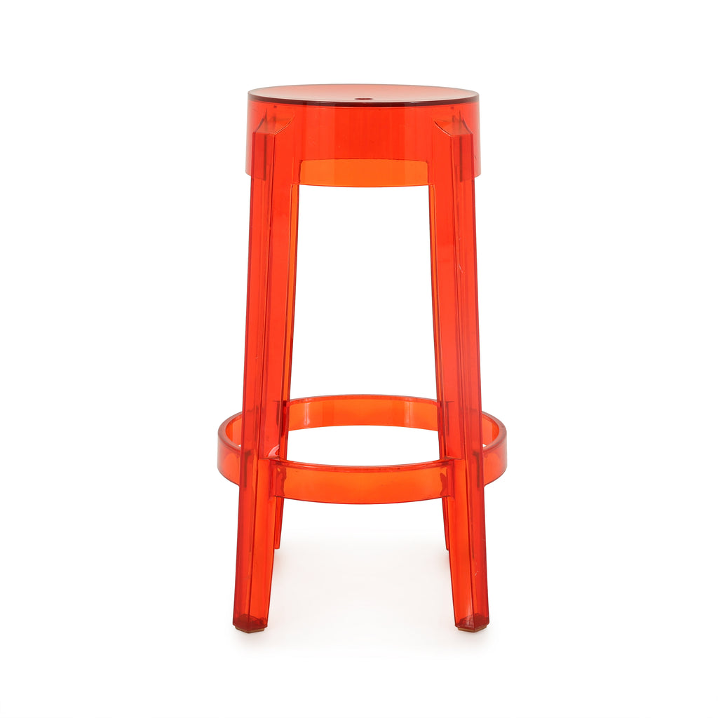 Orange Lucite Kartell Ghost Stool