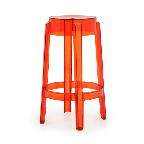 Orange Lucite Kartell Ghost Stool