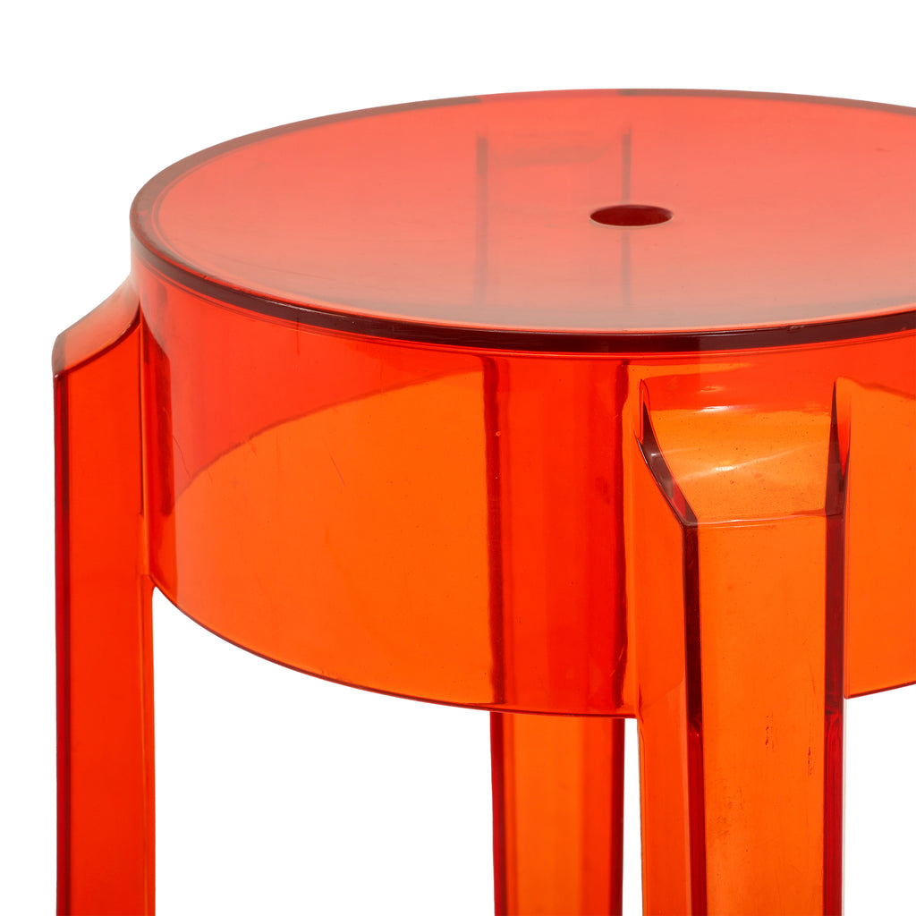 Orange Lucite Kartell Ghost Stool