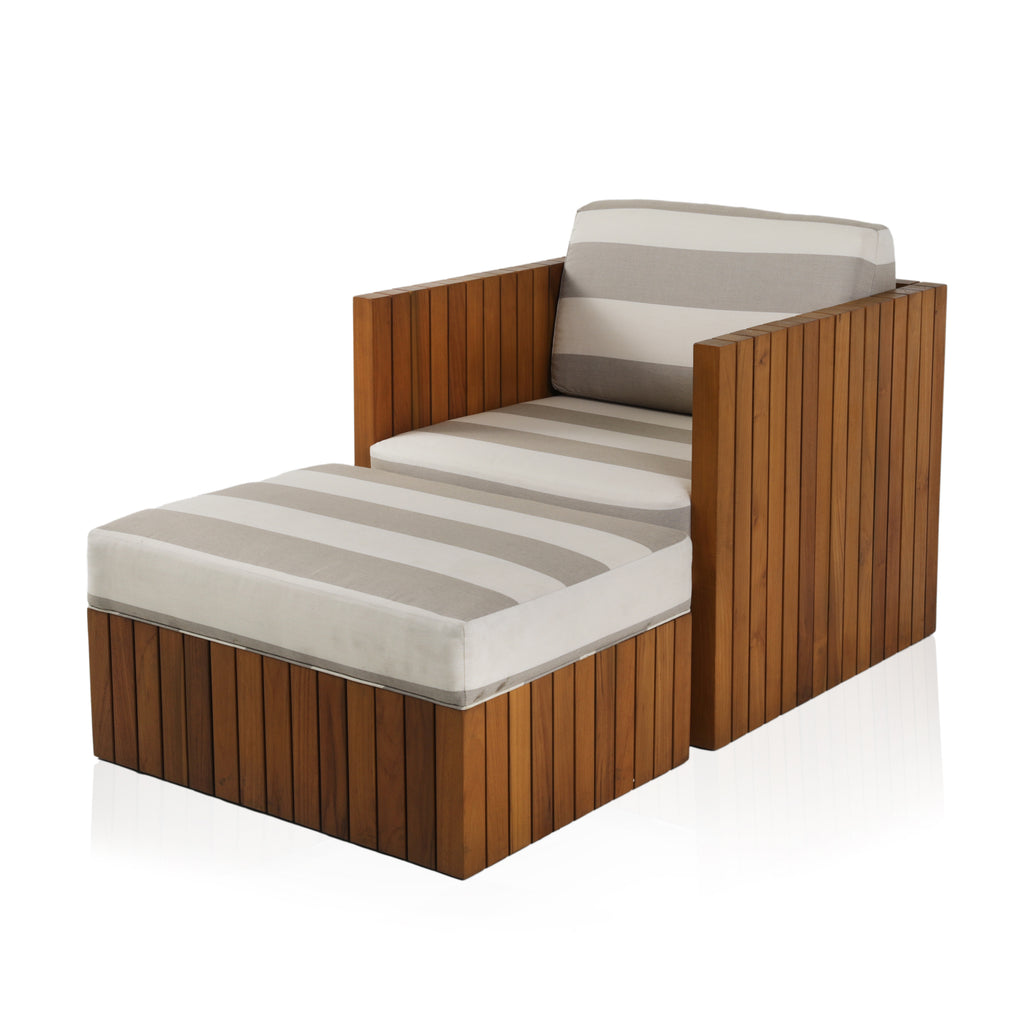 Teak Striped Zen Lounge Chair