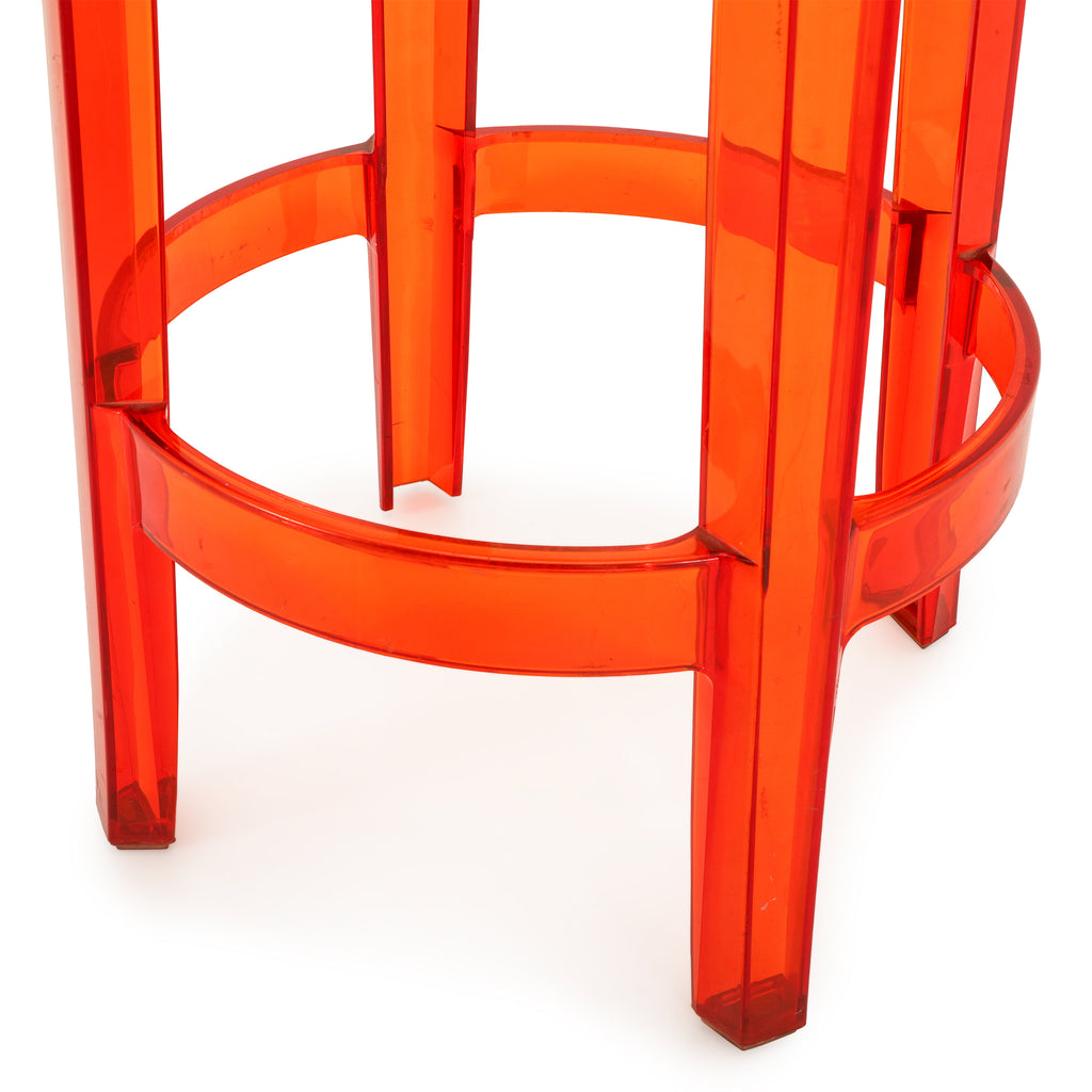 Orange Lucite Kartell Ghost Stool