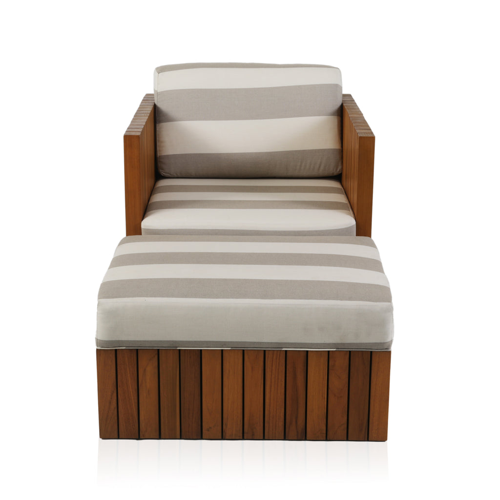 Teak Striped Zen Lounge Chair